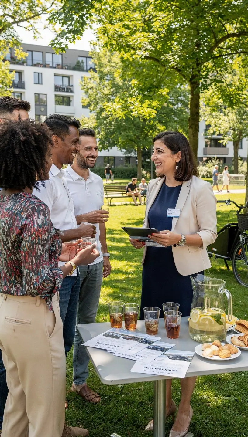 Team von Versicherungsspezialisten arbeitet gemeinsam an Strategien zur optimalen Absicherung von Firmenfahrzeugen.